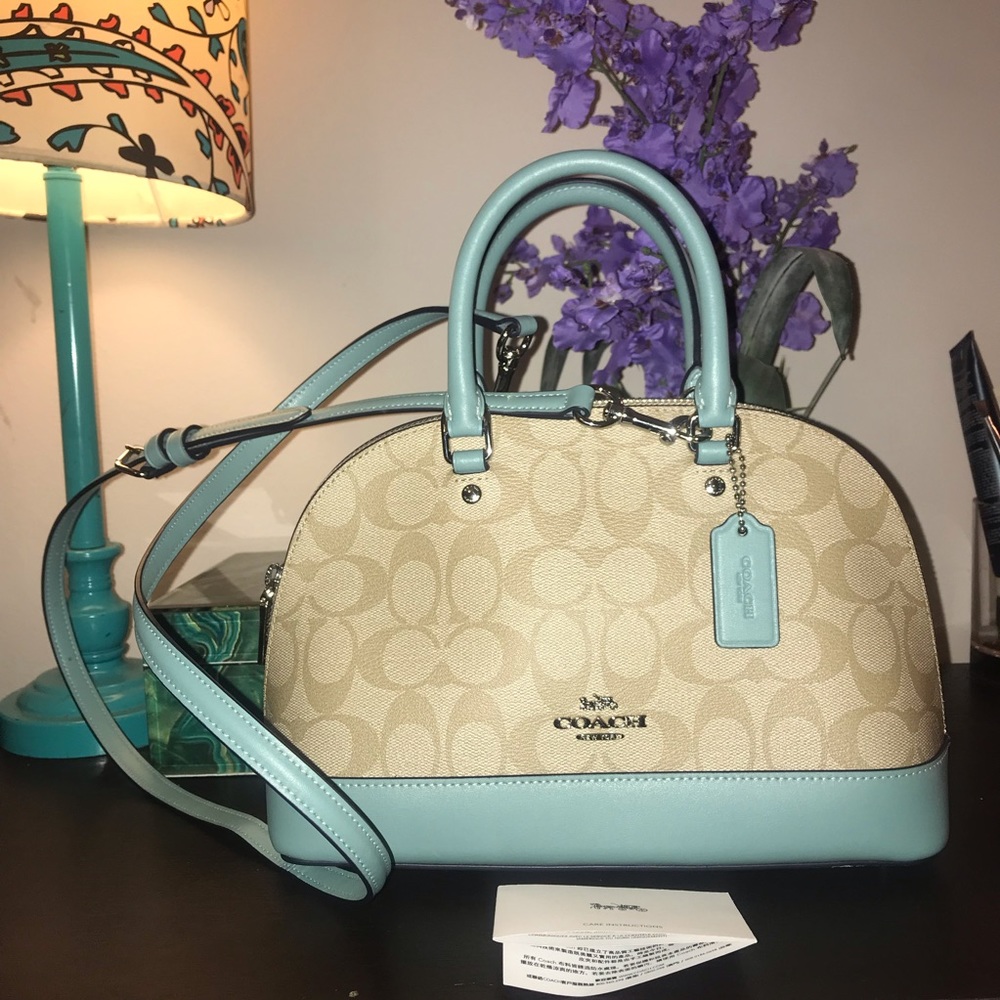 SOLD❣️Teal & Tan Sierra Coach Purse! NWT - Picture 7 of 7